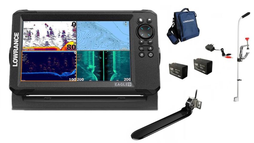 Echosonda Lowrance EAGLE EYE 9'' z przetwornikiem TRIPLESHOT HD zestaw